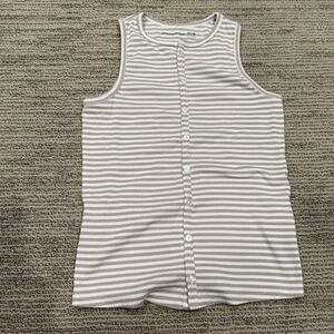 Abercrombie Kids Striped Sleeveless Button-Up Top